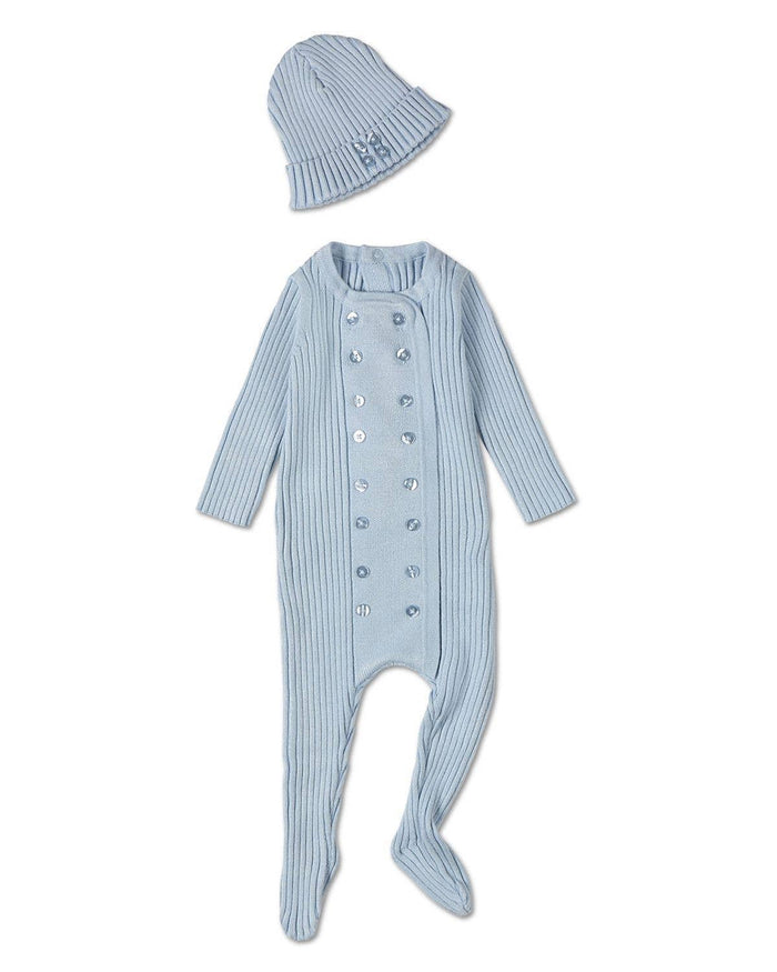 Blake Sweater Rib Footie & Beanie Set