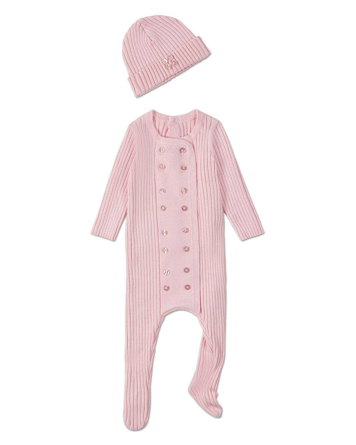 Blake Sweater Rib Footie & Beanie Set