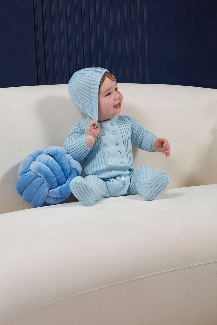 Blake Sweater Rib Footie & Beanie Set