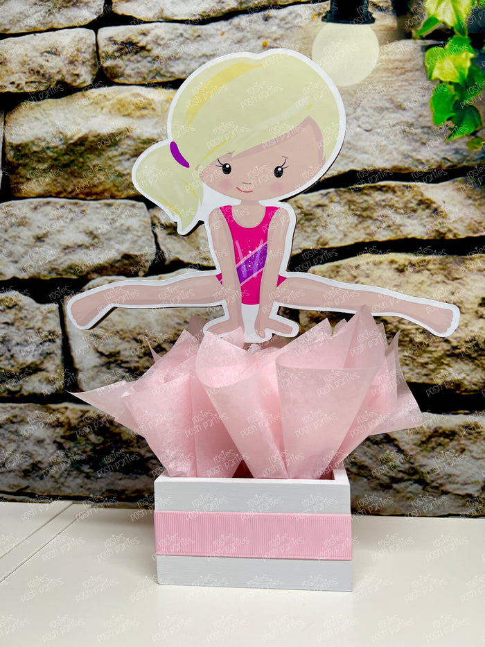 Blonde Gymnast Birthday Theme | Gym Centerpiece Decoration | Gymnastics Party | Gymnastics Theme | Gymnast Acrobatics Decoration | Gym SET OF 4