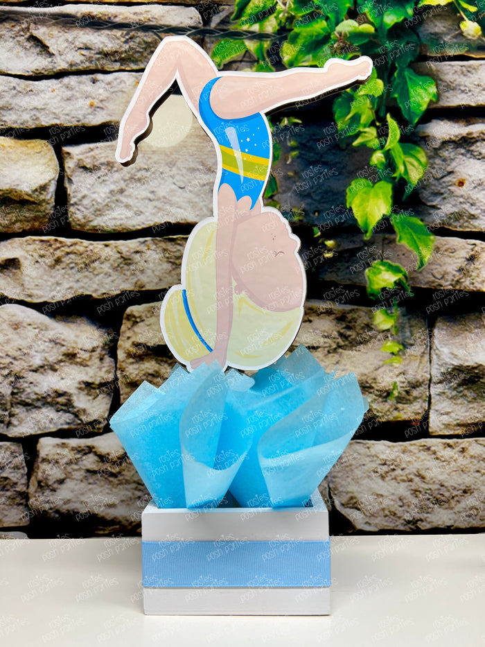 Blonde Gymnast Birthday Theme | Gym Centerpiece Decoration | Gymnastics Party | Gymnastics Theme | Gymnast Acrobatics Decoration | Gym SET OF 4