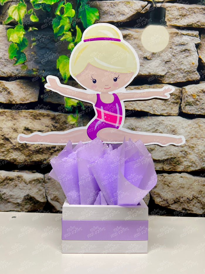 Blonde Gymnast Birthday Theme | Gym Centerpiece Decoration | Gymnastics Party | Gymnastics Theme | Gymnast Acrobatics Decoration | Gym SET OF 4