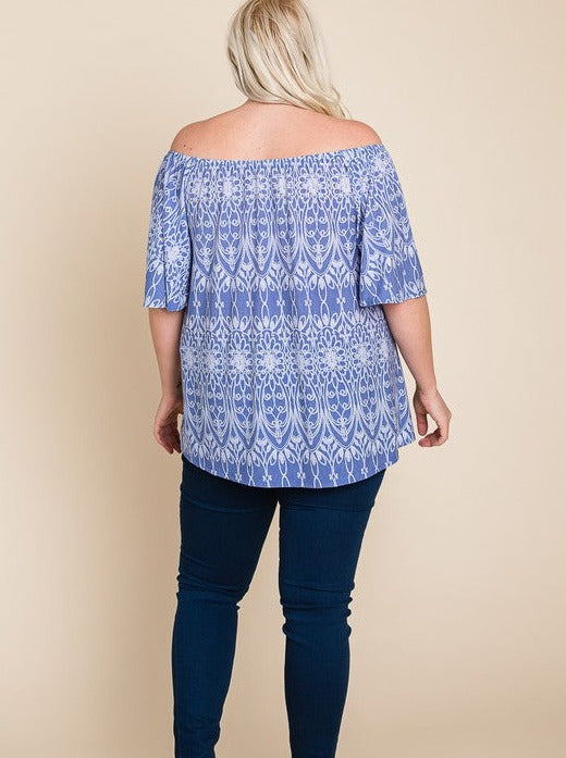 Blue Skies Off-The-Shoulder Top