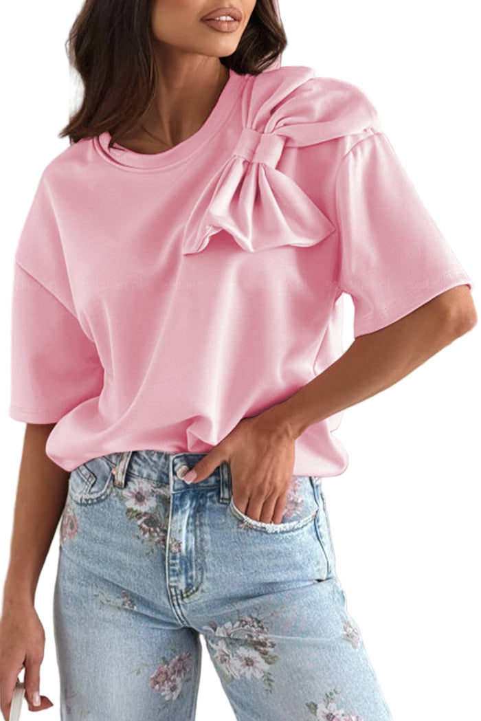 Bow Applique Boxy T-shirt