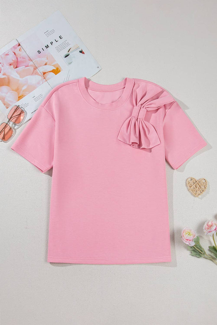 Bow Applique Boxy T-shirt