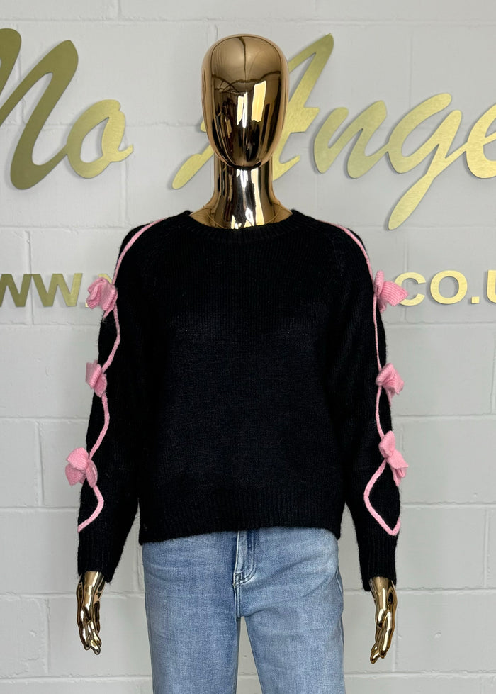 Bow Detail Knitted Jumper (4 Colours)