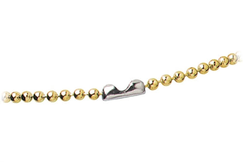 Brass-Plated Steel Beaded Neck Chain, Qty = 100