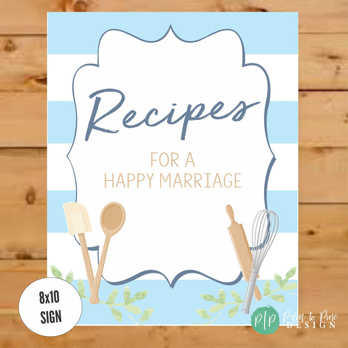 Bridal Shower Kitchen Theme Recipe Cards Activity