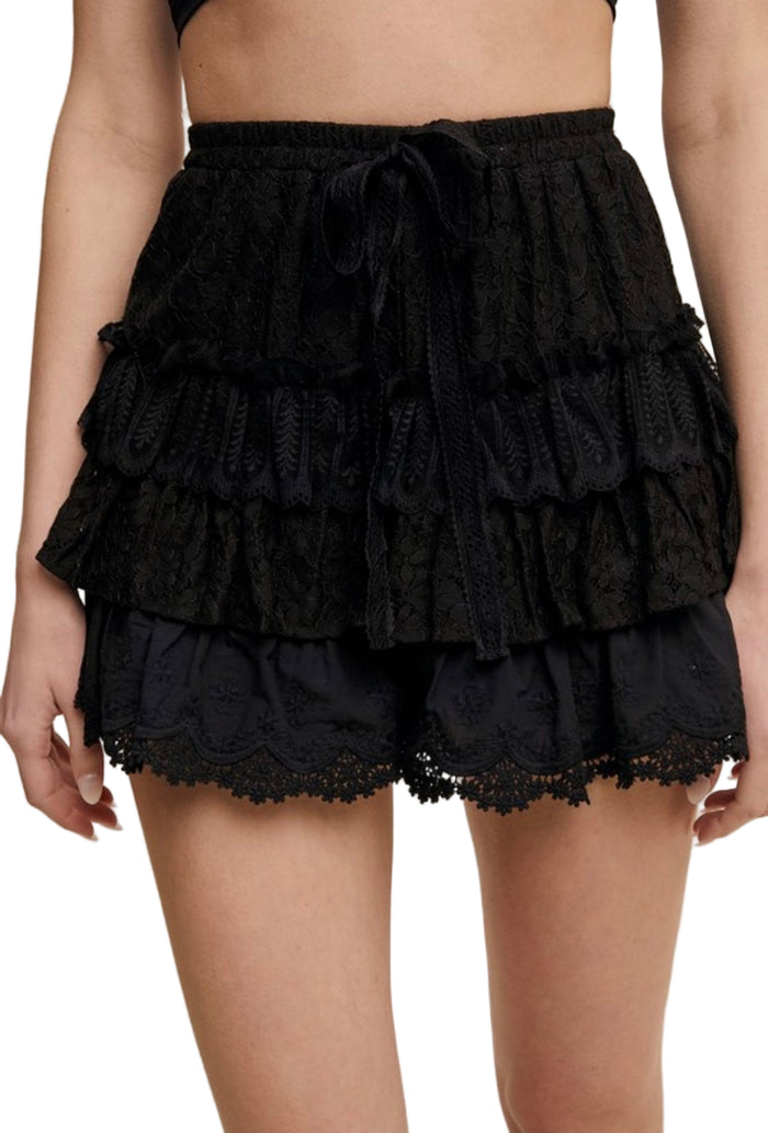 Bridgette Lace Ruffle Shorts
