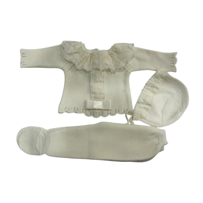 Briggita Luxe Ivory 3-piece Knitted Set