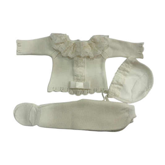 Briggita Luxe Ivory 3-piece Knitted Set
