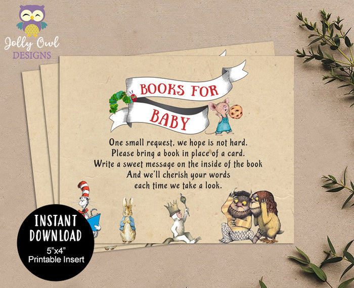 Bring A Book Insert for Book Themed Baby Shower
