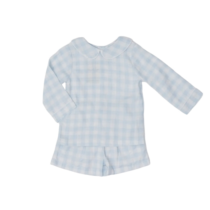 Bryton Light Blue Gingham 2-pc Boy set