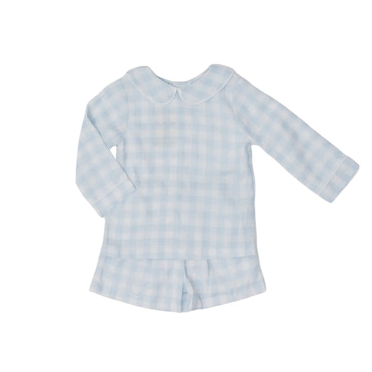 Bryton Light Blue Gingham 2-pc Boy set