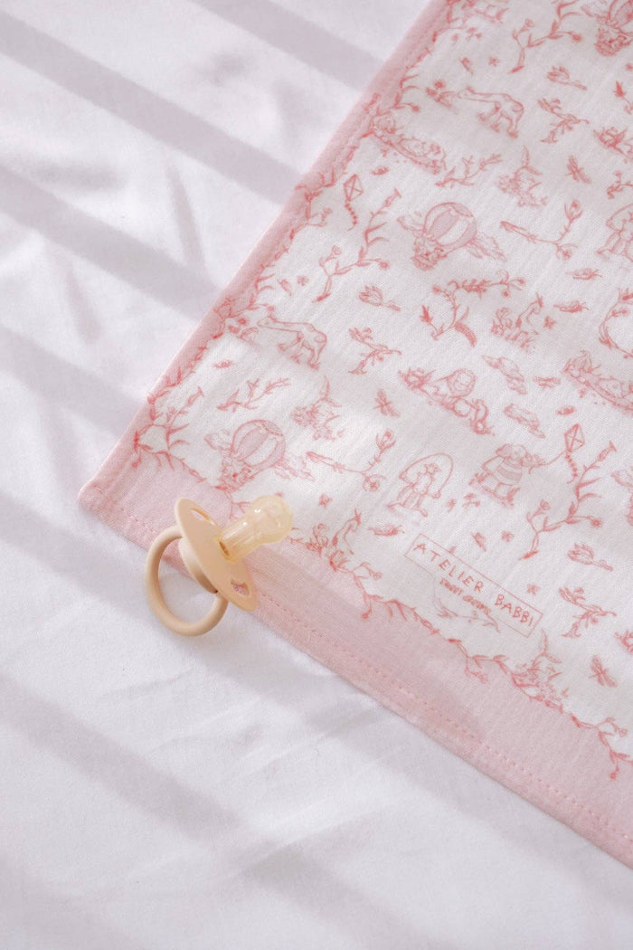 Burp Cloth - Toile De Jouy/Pink