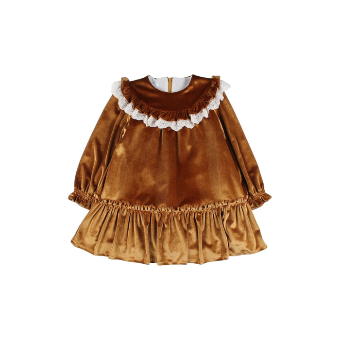 Carol Mustard Velvet Dress