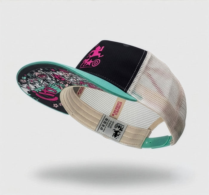 Casquette trucker trail DBDB 2026 City vs Mountain noire et menthe