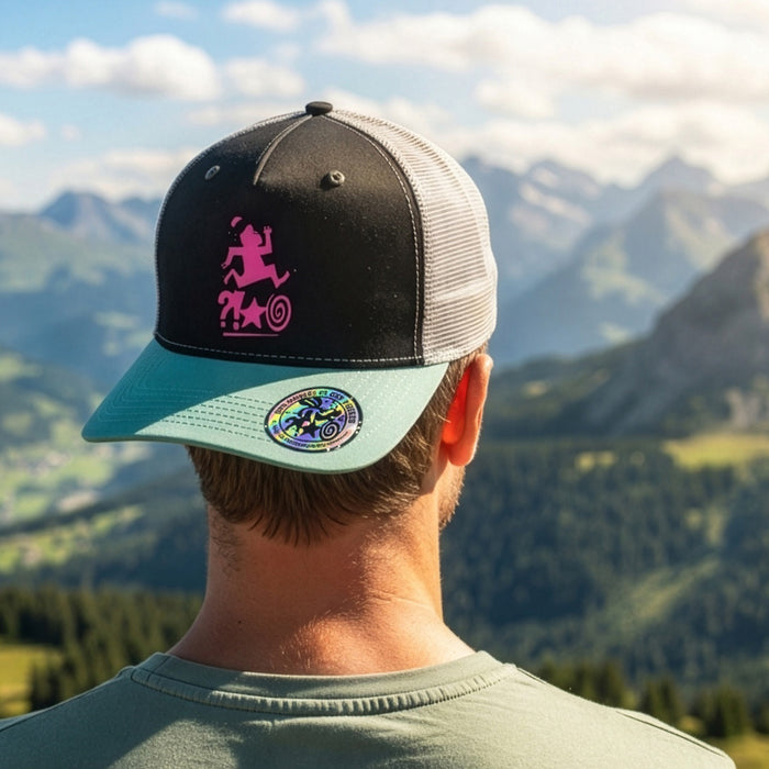 Casquette trucker trail DBDB 2026 City vs Mountain noire et menthe