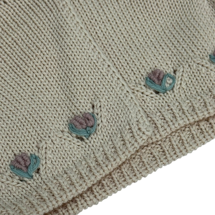 Cayetana Dusty Pink Embroidered Knitted Cardigan