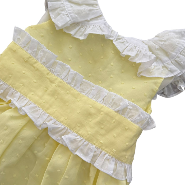 Cece Yellow Swiss Dot Girl Romper