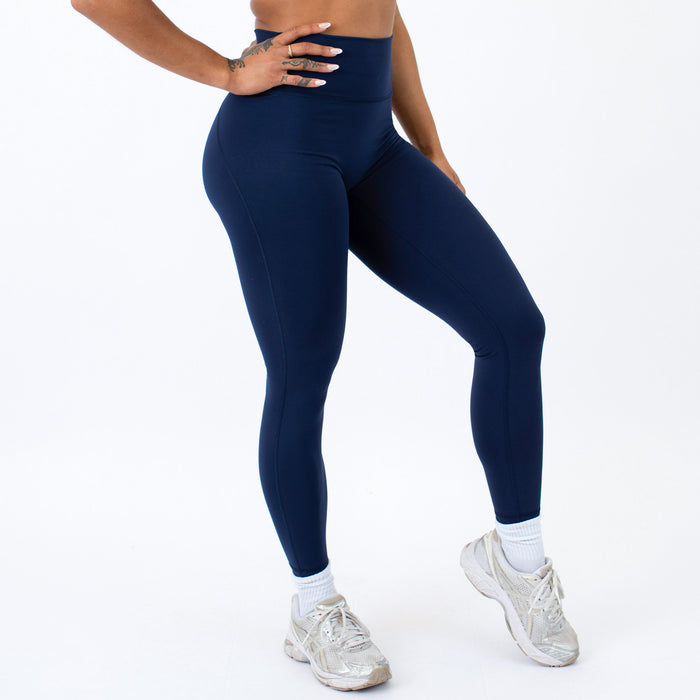 Classic Navy No Front Seam Legging 7/8 25" - Charge