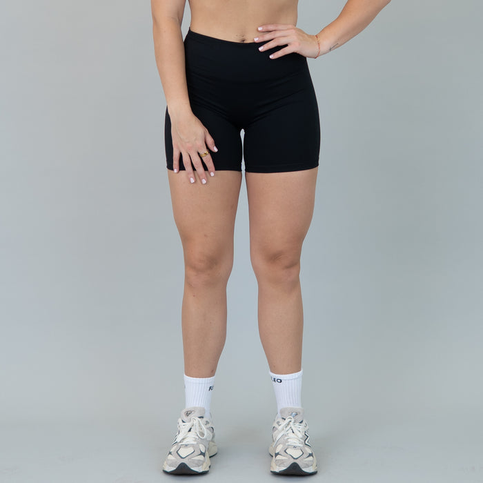 Black Charge Short 5" - No Front Seam - Higher Rise by FLEO - 1