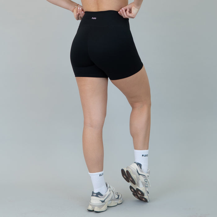 Black Charge Short 5" - No Front Seam - Higher Rise by FLEO - 2
