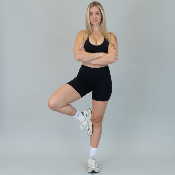 Black Charge Short 5" - No Front Seam - Higher Rise by FLEO - 3