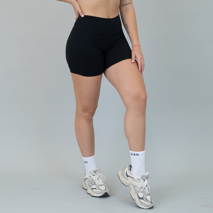 Black Charge Short 5" - No Front Seam - Higher Rise by FLEO - 4