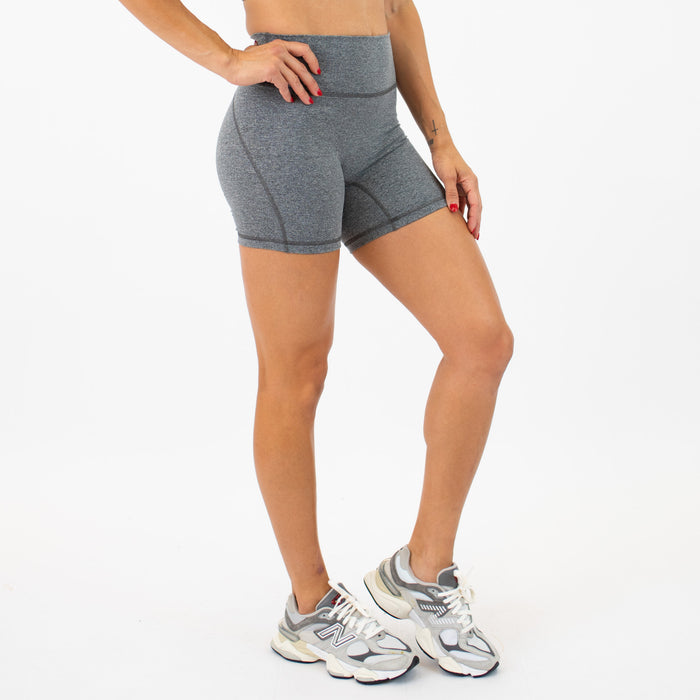 Heather Asphalt No Front Seam High Rise Spandex Shorts