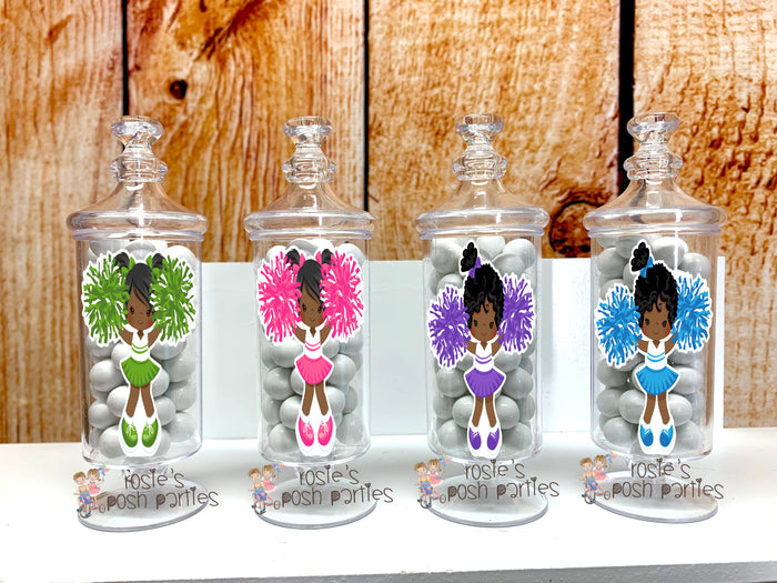 Cheerleader Birthday Theme Apothecary Favor Jar