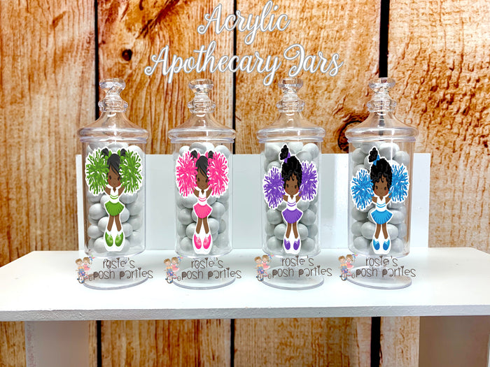 Cheerleader Birthday Theme Apothecary Favor Jar