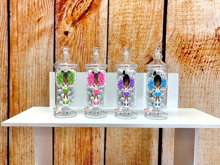 Cheerleader Birthday Theme Apothecary Favor Jar