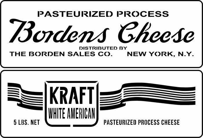 Cheese Box Labels 1 Stencil by JRV