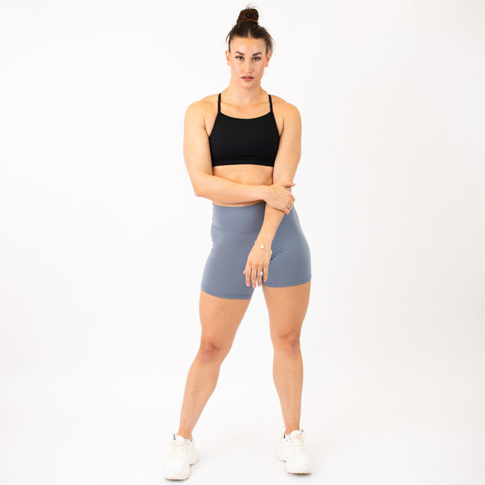 Black X Back Sports Bra - Chloe high neck