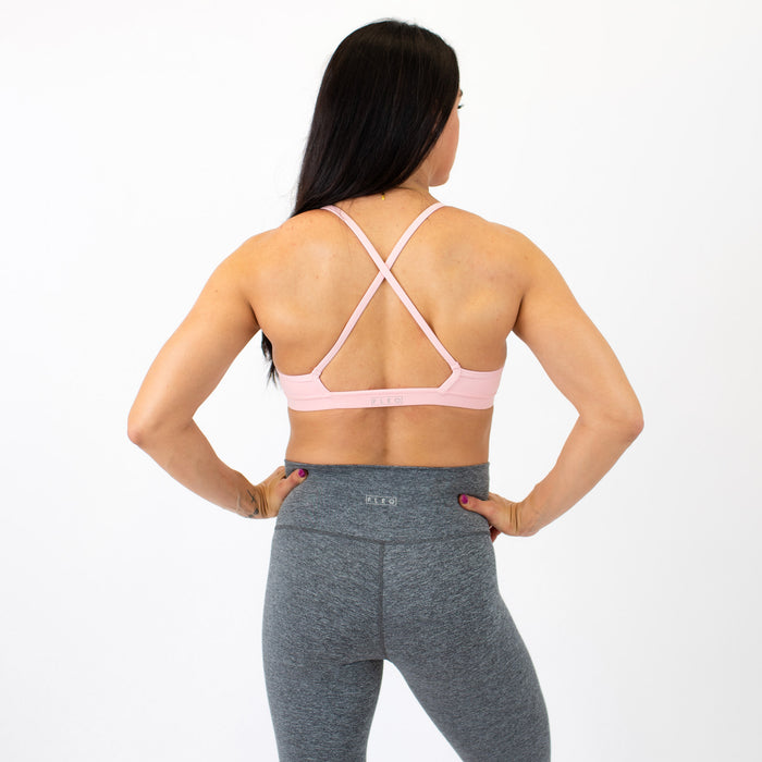 X Back Sports Bra - Chloe in Strawberry Cream