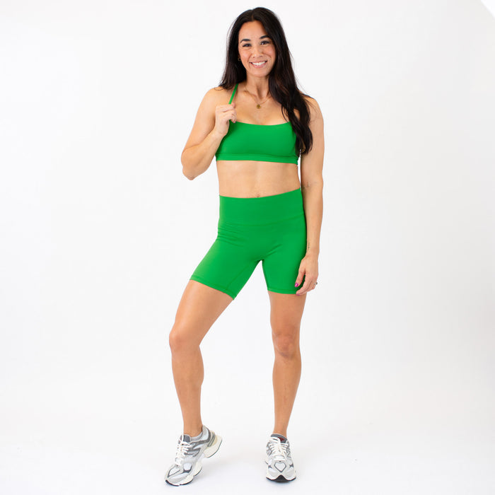 X Back Sports Bra - Chloe in Kelly Green