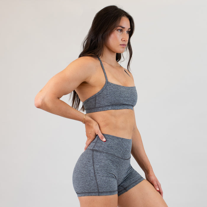 X Back Sports Bra - Heather Asphalt - Chloe