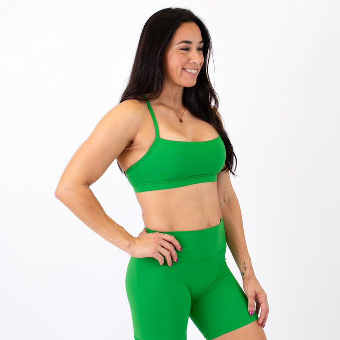 X Back Sports Bra - Chloe in Kelly Green