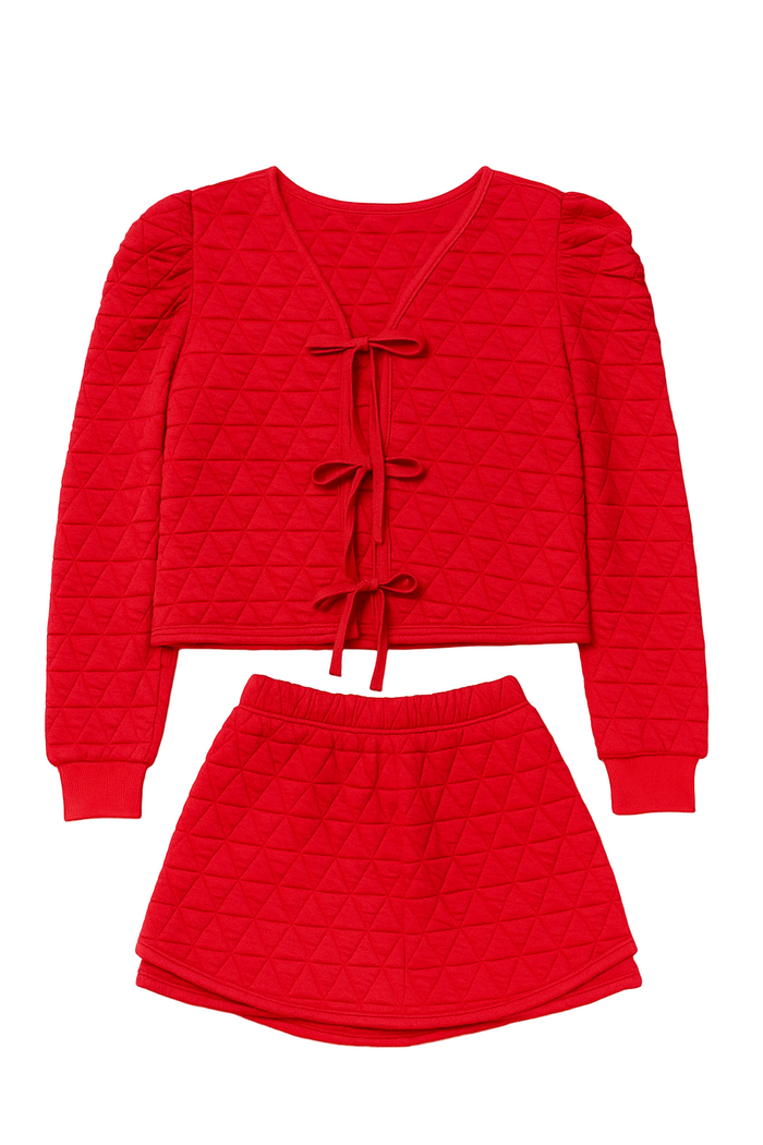 Clarice Quilted Skort Lounge Set