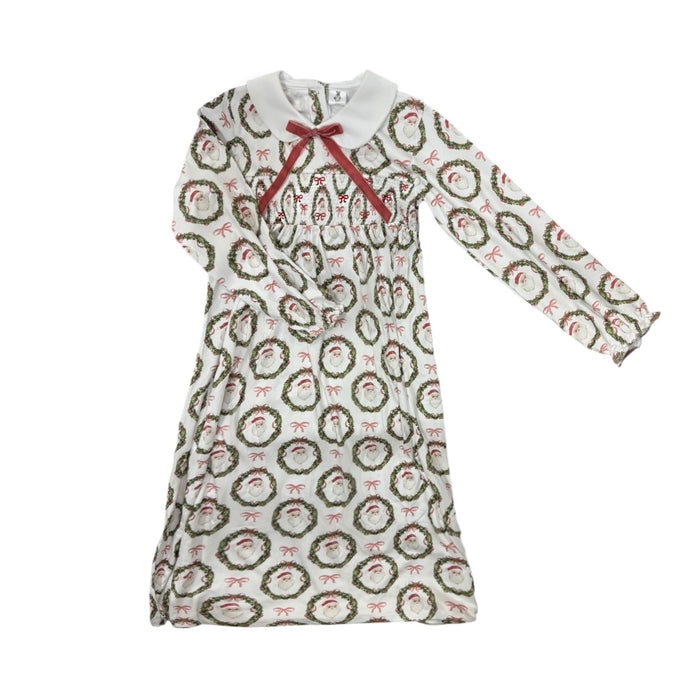 Classic Santa Mom Smocked Long Gown