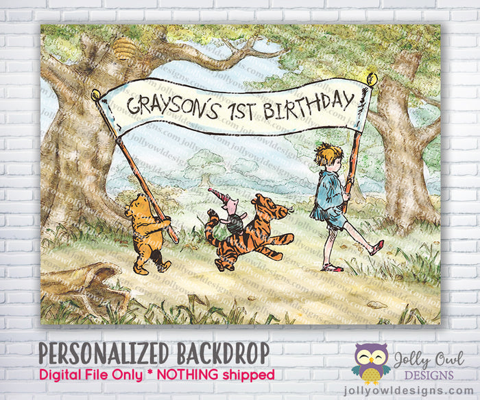 Classic Winnie The Pooh Party Backdrop