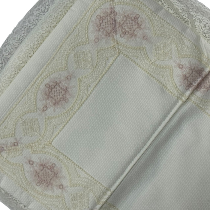 Clotilde Ivory/Dusty Pink Bassinet Pad/Liner 2-piece set