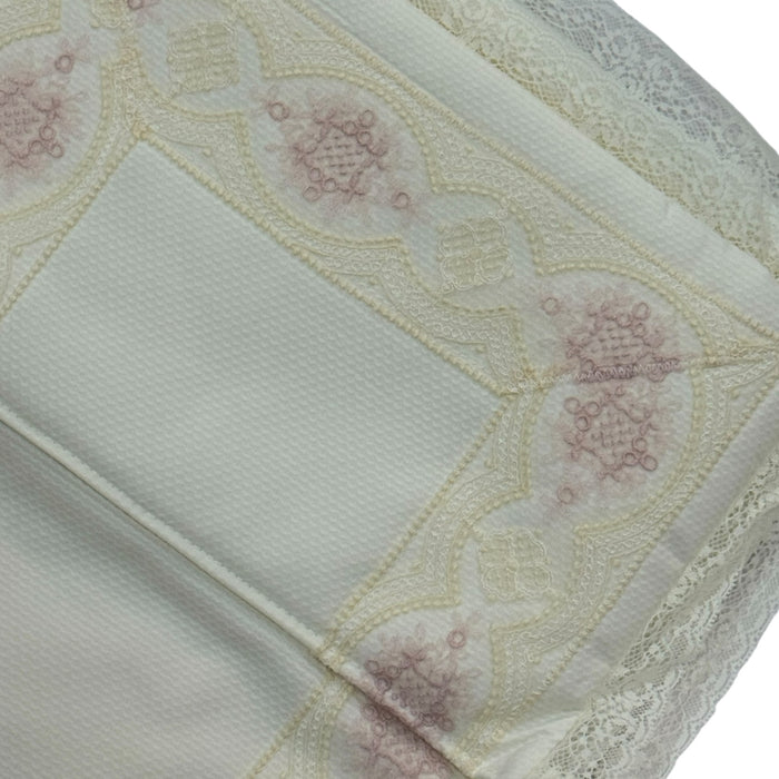 Clotilde Ivory/Dusty Pink Bassinet Pad/Liner 2-piece set