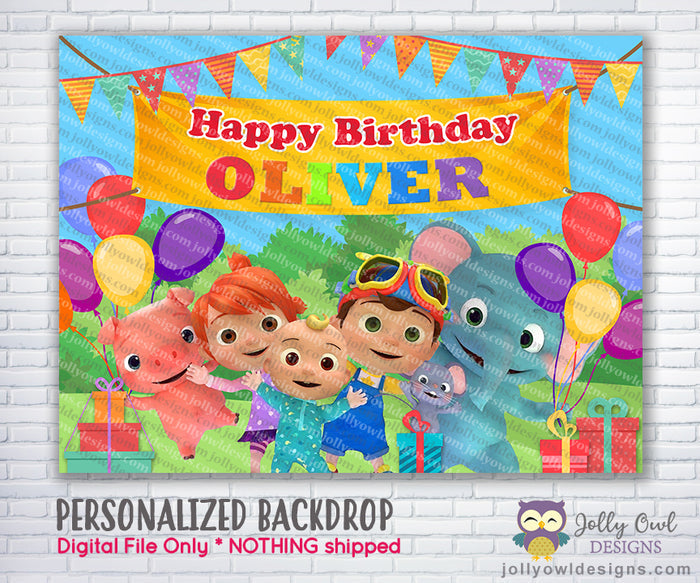 Cocomelon Birthday Party Backdrop