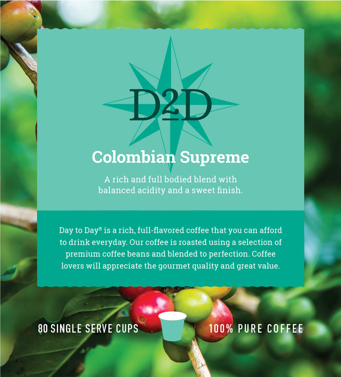 Colombian Supreme Light Roast Single Serve Coffee Pods