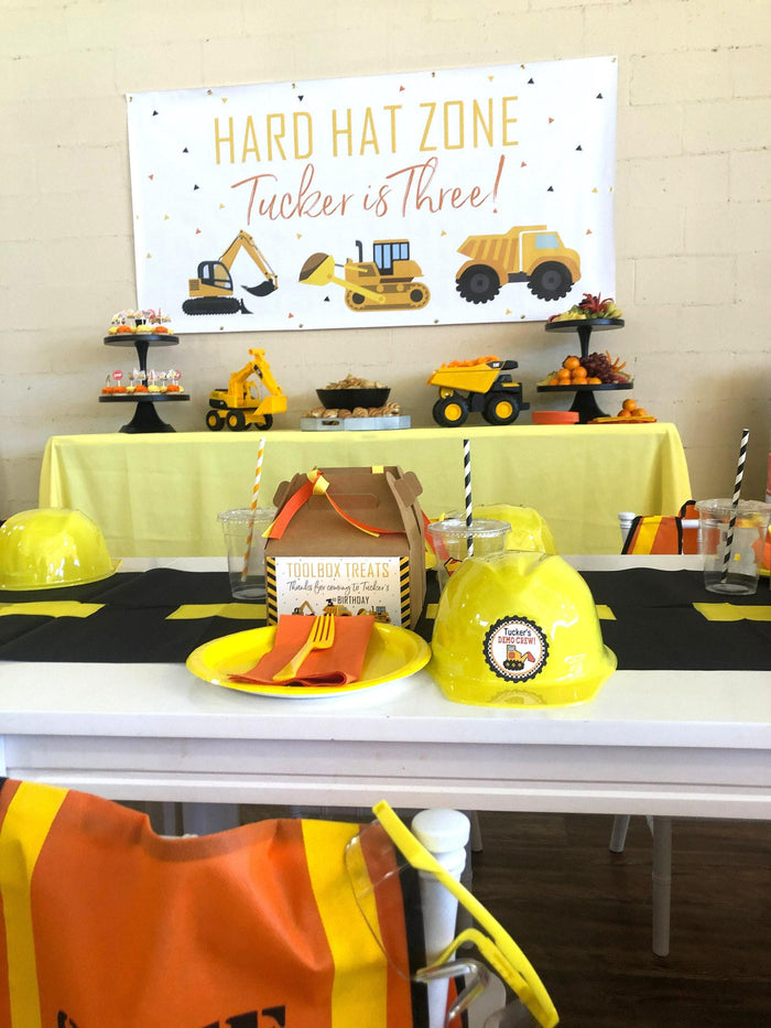 Construction Vehicles Birthday Banner