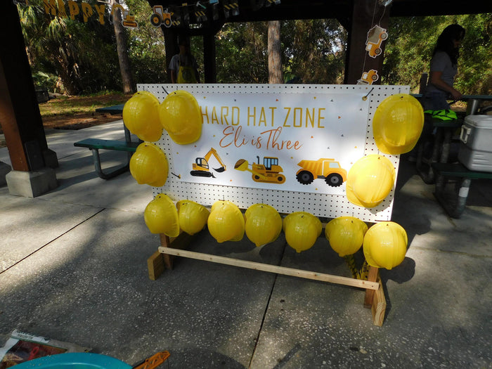 Construction Vehicles Birthday Banner