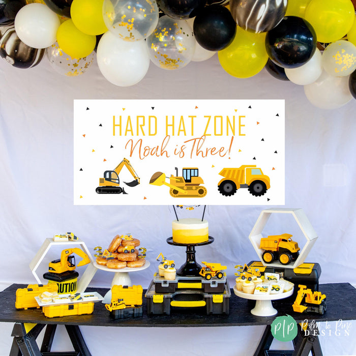 Construction Vehicles Birthday Banner
