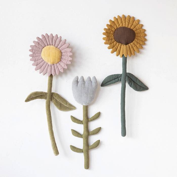 Cotton + Velvet Flower Wall Decor